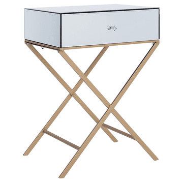 Beliani Zložljiva mizica z ogledalom VIVY