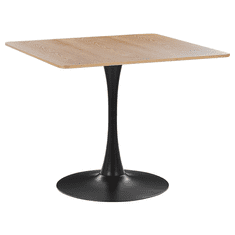 Beliani Jedilna miza 90 x 90 cm svetel les / črna BOCA