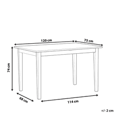 Beliani Lesena jedilna miza bela 120 x 75 cm HOUSTON