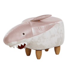 Beliani Živalski stolček roza in bele barve SHARK
