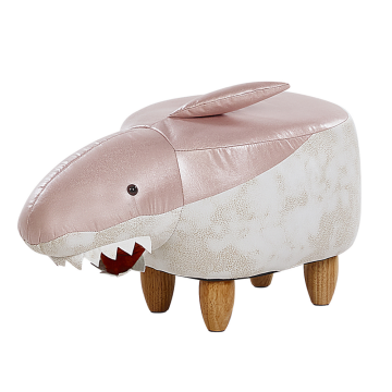 Beliani Živalski stolček roza in bele barve SHARK