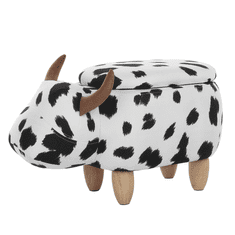 Beliani Oblazinjen stolček črna/bela COW