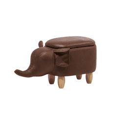 Beliani Temno rjav slonji stolček ELEPHANT