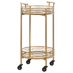 Beliani Kovinski voziček za pijačo z zrcalno ploščo zlata FARLEY