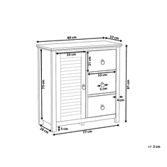 Beliani Komoda s 3 omaricami krem barve s temnim lesom KIRKLAND