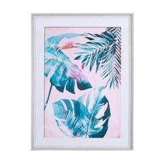Beliani Uokvirjena slika 60 x 80 cm modra in roza AGENA