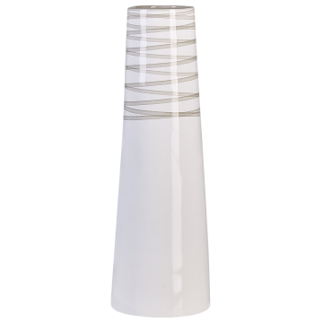 Beliani Dekorativna vaza bela TARRAGONA