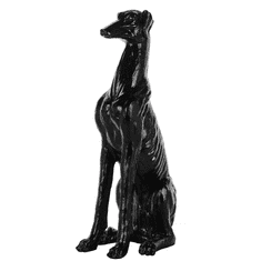 Beliani Dekorativna figurica črna sijajna 80 cm GREYHOUND