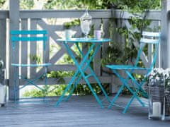 Beliani Zunanji modri bistro set zložljive mize in stolov FIORI