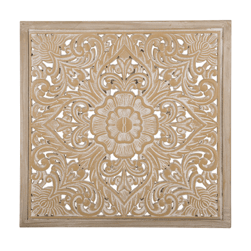 Beliani Stenska dekoracija svetloba les / bela YONORA