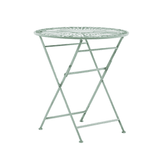 Beliani Vrtna zelena kovinska zložljiva miza 70 cm TRENTO