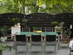 Beliani Garnitura vrtnega pohištva miza s stekleno ploščo 220 x 100 cm 8 stolov iz ratana GROSSETO