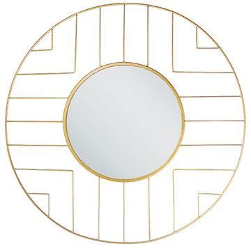 Beliani Stensko ogledalo okroglo ø 60 cm zlato HESDIN