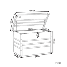 Beliani Vrtna škatla za shranjevanje 100 x 62 cm siva CEBROSA