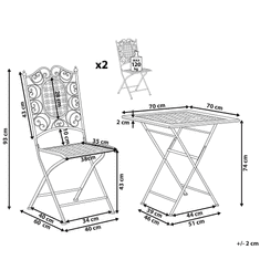 Beliani Vrtni bistro set kovinski črni BORMIO