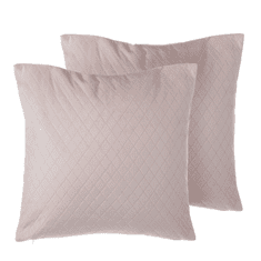 Beliani Komplet 2 žametnih blazin diamant 45 x 45 roza PASQUE
