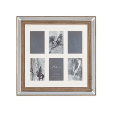 Beliani Okvir za 6 fotografij z učinkom zrcala v barvi temnega lesa SINTA