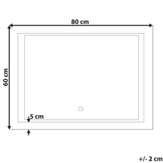 Beliani Pravokotno ogledalo LED 80 x 60 cm EYRE