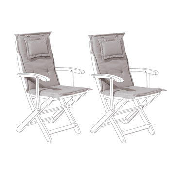 Beliani Komplet 2 blazin taupe za MAUI