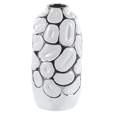 Beliani Dekorativna keramična vaza 28 cm bela CENABUM