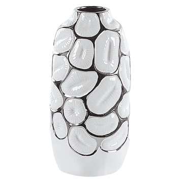 Beliani Dekorativna keramična vaza 28 cm bela CENABUM