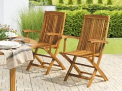 Beliani Komplet dveh lesenih vrtnih stolov MAUI