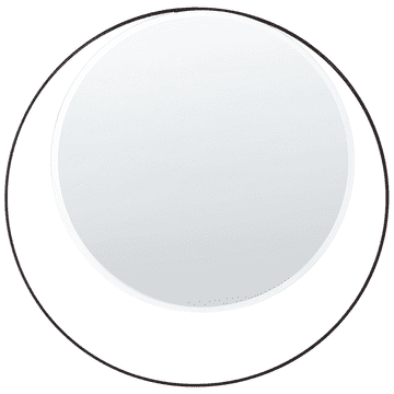 Beliani Stensko kovinsko ogledalo ø 50 cm črno AGDE