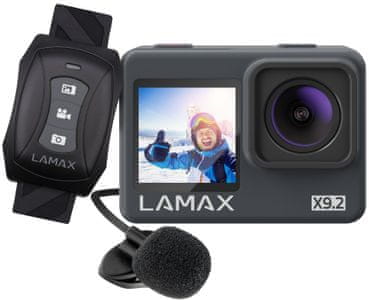 Akcijska kamera Lamax x9.2 ima možnost uporabe tudi pomnilniške kartice in vsebuje bogato dodatno opremo. Odlikujejo jo ustvarjalni načini, snemanje, wifi prenos in vodoodpornost do 40 m.