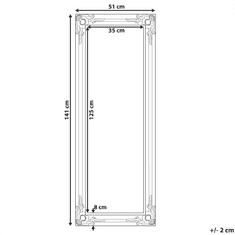 Beliani Srebrno stensko ogledalo 51x141 cm BELLAC