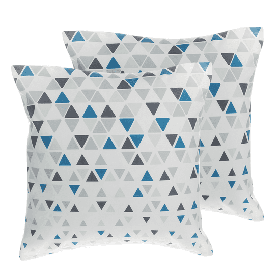 Beliani Komplet 2 blazin z geometrijskim vzorcem 45 x 45 cm siva in modra CLEOME