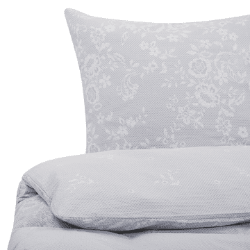 Beliani Posteljnina iz bombažnega satena z vzorcem 220 x 240 cm sivo MORNINGSIDE