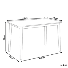 Beliani Lesena jedilna miza siva 118 x 77 cm MODESTO