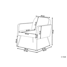 Beliani Žametni sivi fotelj NARKEN