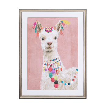 Beliani Uokvirjena slika 60 x 80 cm roza BALALA