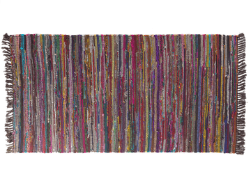 Beliani Temno obarvana bombažna preproga s kratkim lasom 80x150 cm DANCA