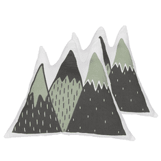 Beliani Komplet 2 vzglavnikov v obliki gora 60 x 50 cm zelena INDORE