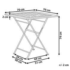 Beliani Zložljiva kovinska vrtna miza 70 x 70 cm črna BORMIO