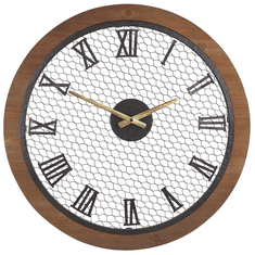 Beliani Stenska ura ø 54 cm iz temnega lesa FUBEROS