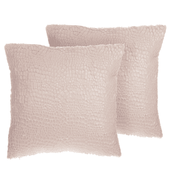 Beliani Komplet 2 dekorativnih blazin 45 x 45 cm roza PEONY
