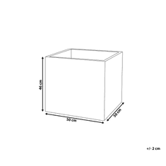 Beliani Kvadratni črni cvetlični lonec 50x50x46 cm PAROS