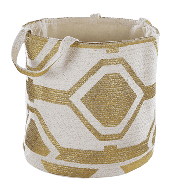 Beliani Košara iz tekstila v krem in zlati barvi HANWELLA