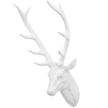 Beliani Stenska figurica bela 67 cm DEER HEAD