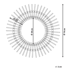 Beliani Stensko ogledalo iz ratana ø 76 cm STENEN