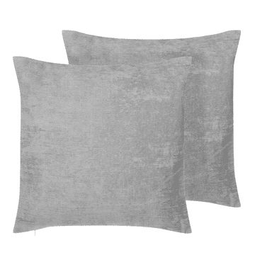 Beliani Komplet 2 dekorativnih blazin sive barve 45 x 45 cm NOLANA