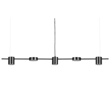 Beliani Kovinska stropna LED svetilka s 5 lučmi črna SESTRA