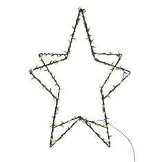 Beliani Zunanja dekorativna zvezda z LED lučmi 80 cm črna KERSILO