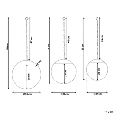 Beliani Komplet 3 stenskih ogledal ø 24 / 29 / 33 cm ODOS