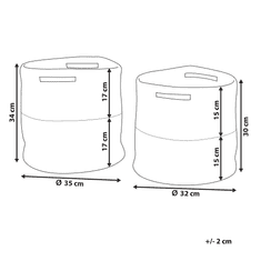 Beliani Komplet dveh bež-sivih tekstilnih košar NAULLA