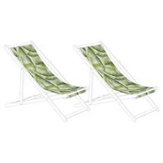 Beliani Nadomestna tkanina za sedežno garnituro z vzorcem tropskih listov zelena 2 kosa ANZIO / AVELLINO