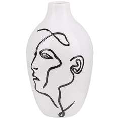 Beliani Dekorativna bela vaza HELIKE